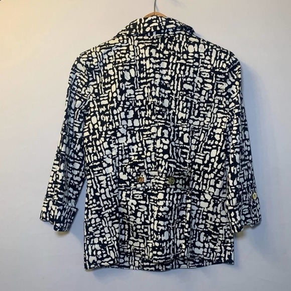 𝅺CHARTER Club Black and white patterned blazer S - Picture 8 of 10